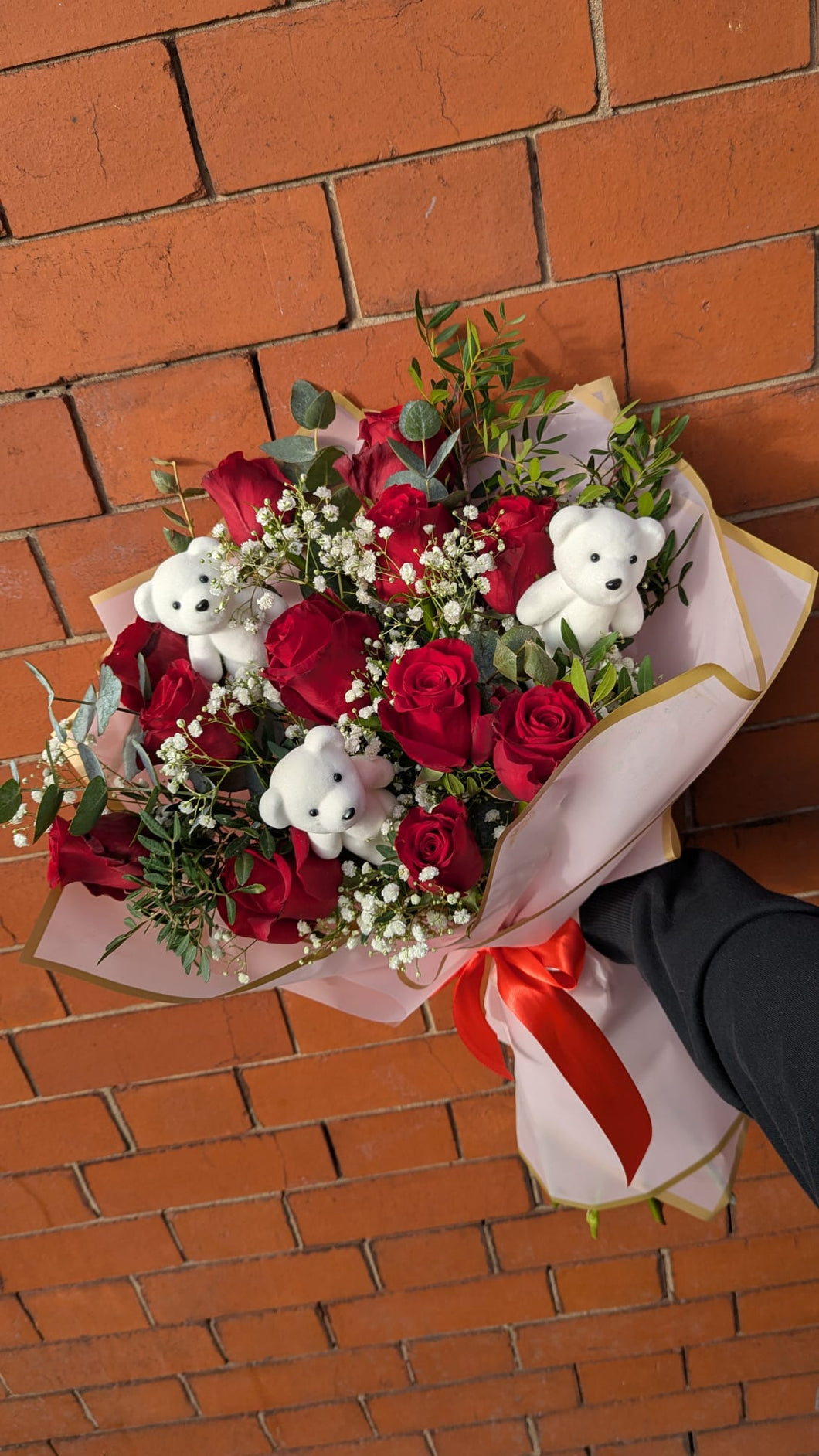 Bear Hugs Rose Bouquet